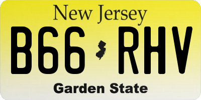 NJ license plate B66RHV