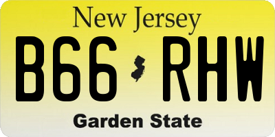 NJ license plate B66RHW