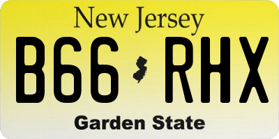 NJ license plate B66RHX