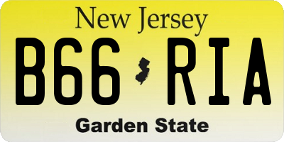 NJ license plate B66RIA
