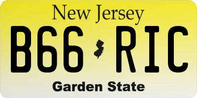 NJ license plate B66RIC