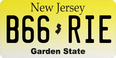 NJ license plate B66RIE