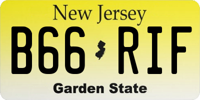 NJ license plate B66RIF