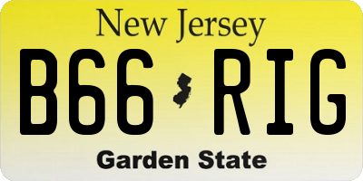 NJ license plate B66RIG