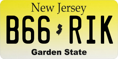 NJ license plate B66RIK