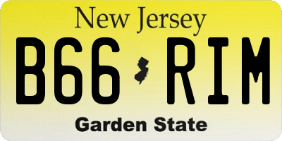 NJ license plate B66RIM