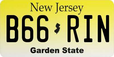 NJ license plate B66RIN