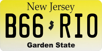 NJ license plate B66RIO