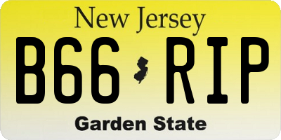 NJ license plate B66RIP