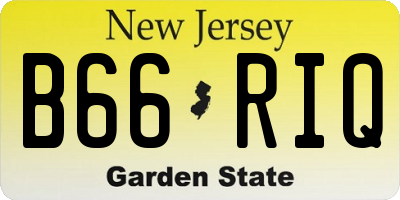 NJ license plate B66RIQ