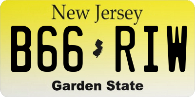 NJ license plate B66RIW