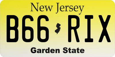 NJ license plate B66RIX
