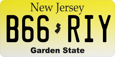 NJ license plate B66RIY
