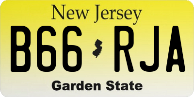 NJ license plate B66RJA