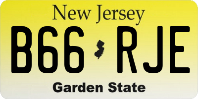 NJ license plate B66RJE