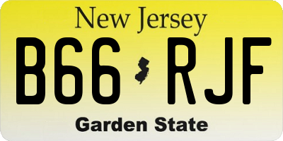 NJ license plate B66RJF