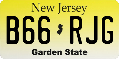 NJ license plate B66RJG