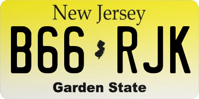 NJ license plate B66RJK