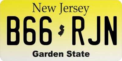 NJ license plate B66RJN