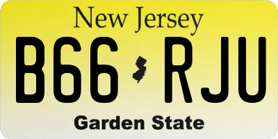 NJ license plate B66RJU