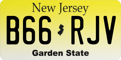 NJ license plate B66RJV