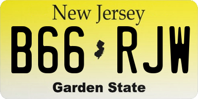 NJ license plate B66RJW