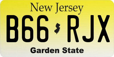 NJ license plate B66RJX