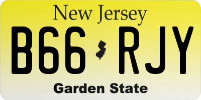 NJ license plate B66RJY