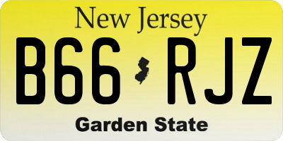 NJ license plate B66RJZ