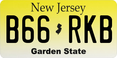 NJ license plate B66RKB