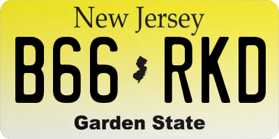 NJ license plate B66RKD