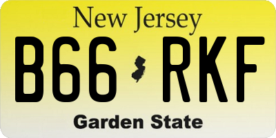 NJ license plate B66RKF