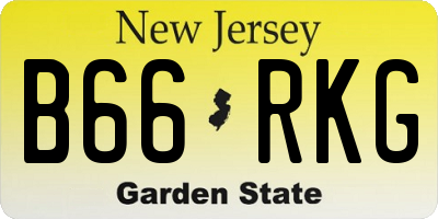 NJ license plate B66RKG