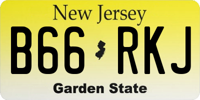 NJ license plate B66RKJ