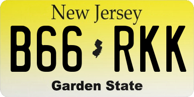 NJ license plate B66RKK