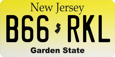 NJ license plate B66RKL