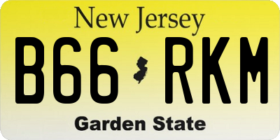 NJ license plate B66RKM