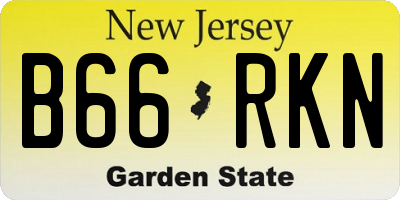 NJ license plate B66RKN