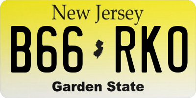 NJ license plate B66RKO