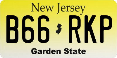 NJ license plate B66RKP