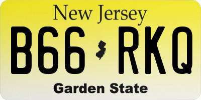 NJ license plate B66RKQ