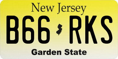 NJ license plate B66RKS
