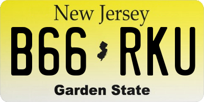 NJ license plate B66RKU