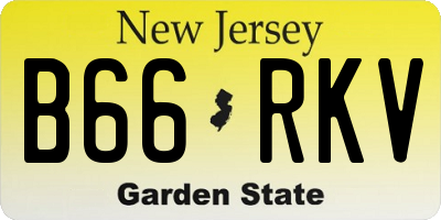 NJ license plate B66RKV
