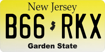 NJ license plate B66RKX