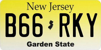 NJ license plate B66RKY