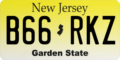 NJ license plate B66RKZ