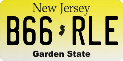 NJ license plate B66RLE