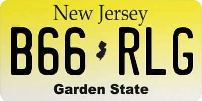 NJ license plate B66RLG