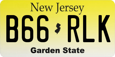 NJ license plate B66RLK